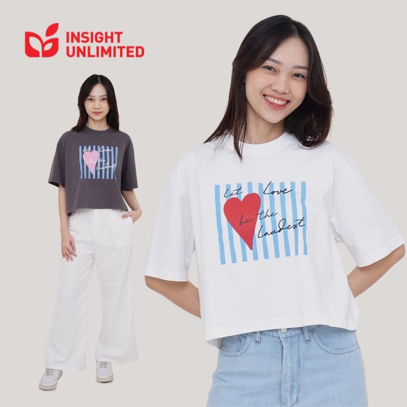 Kaos Wanita Oversized Loudest Is Love Oversized Crop Tshirt