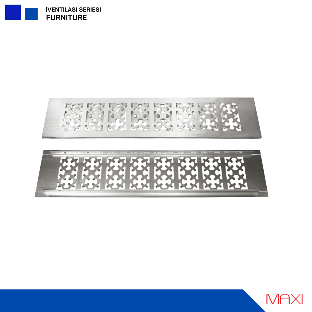 TWIN | Lubang Hawa Kotak Motif | 80 x 300/400 mm | Anodize/Hairline - Saringan Udara Ventilator