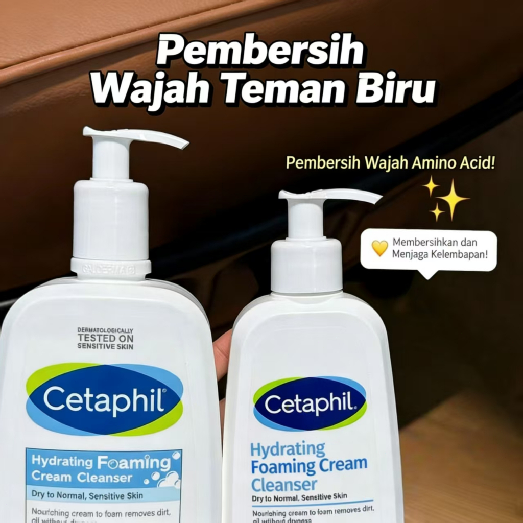 Cetaphil Pembersih Wajah Blue Friend, Sabun Cuci Muka Asam Amino dengan Pembersihan Lembut, Rendah B