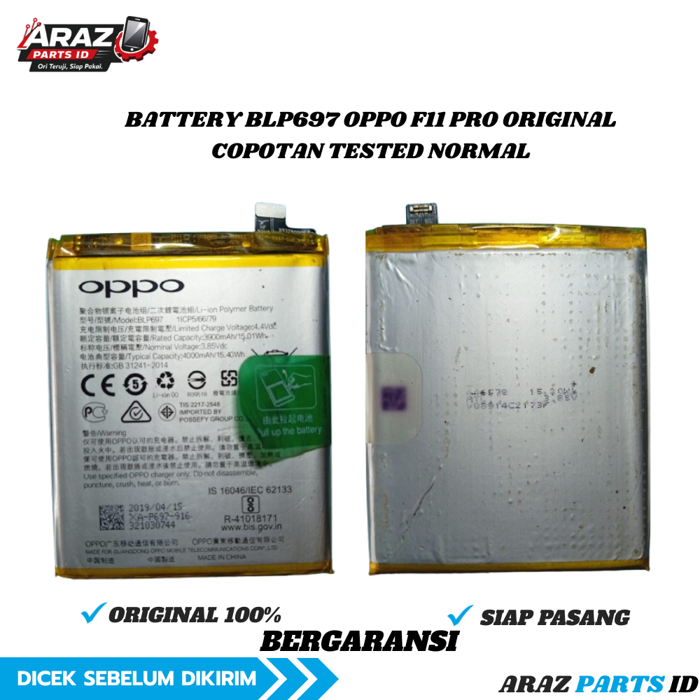 Baterai BLP697 Oppo F11 Pro Original Copotan Asli Bawaan HP - Araz Parts ID