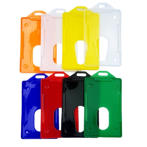 (10 pcs) Id card holder / tempat id card bahan plastik warna merah | kuning | hijau | biru | hitam |