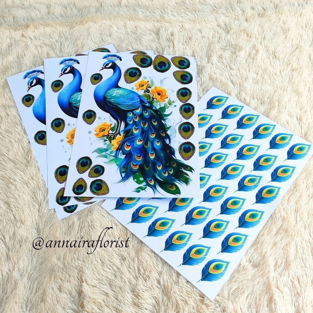Kertas Hiasan Buket Motif Merak