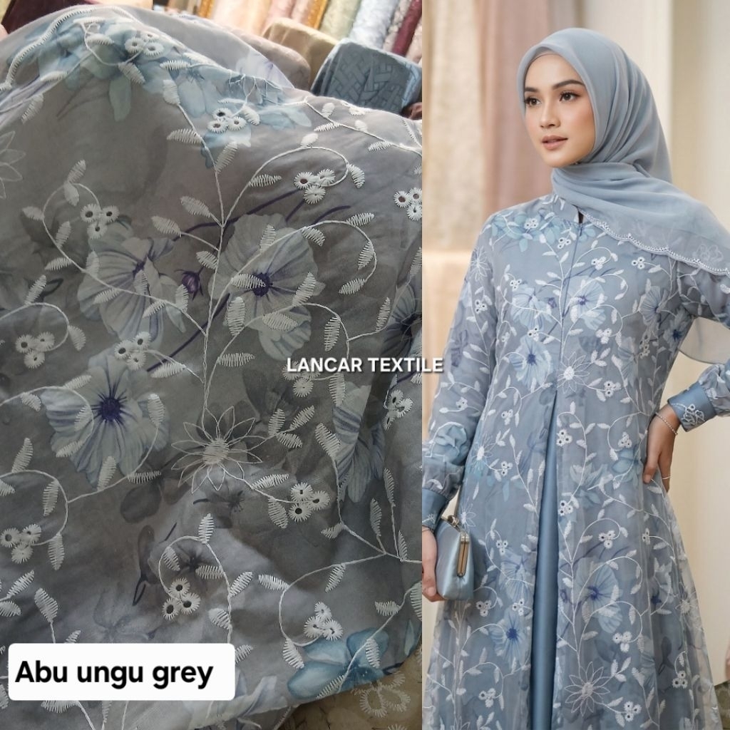 Kain bahan katun bordir bolong premium / Kain katun bordir bolong import