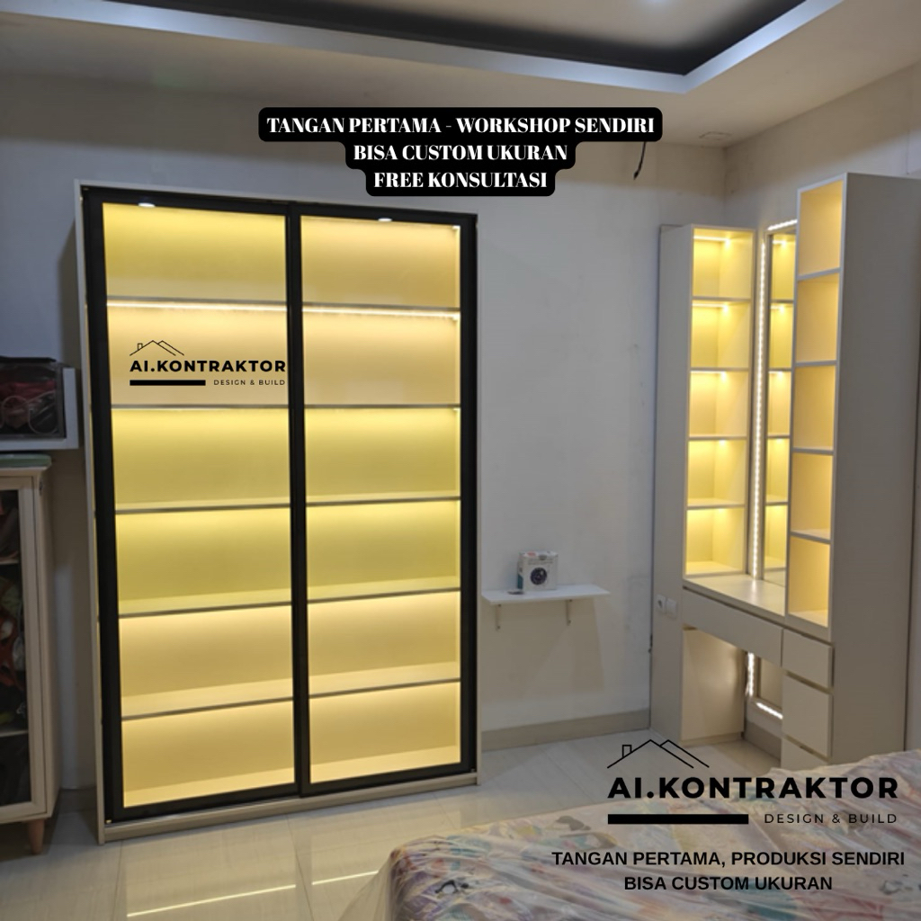 Custom Furniture Interior Rumah & Kantor - Wardrobe, Lemari Baju, Meja Rias Kamar