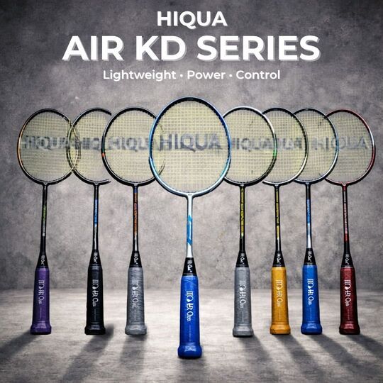Hi-Qua Air KD Raket Bulutangkis Badminton Free Tas dan Senar Terpasang Siap Pakai