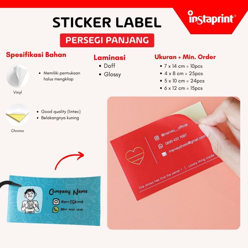 Stiker Label Makanan, sticker label kue Bentuk Persegi Panjang