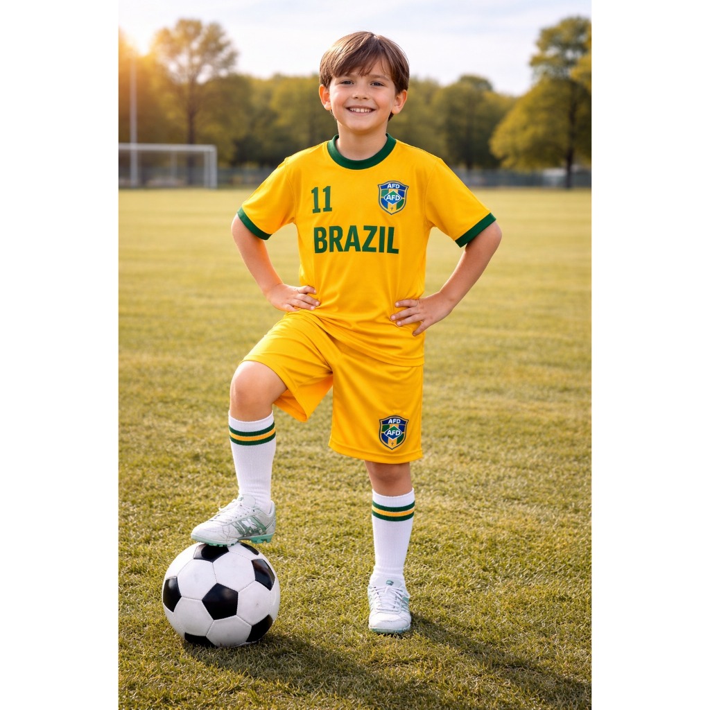 Setelan baju anak BRAZIL PIALA DUNIA JERSEY ANAK