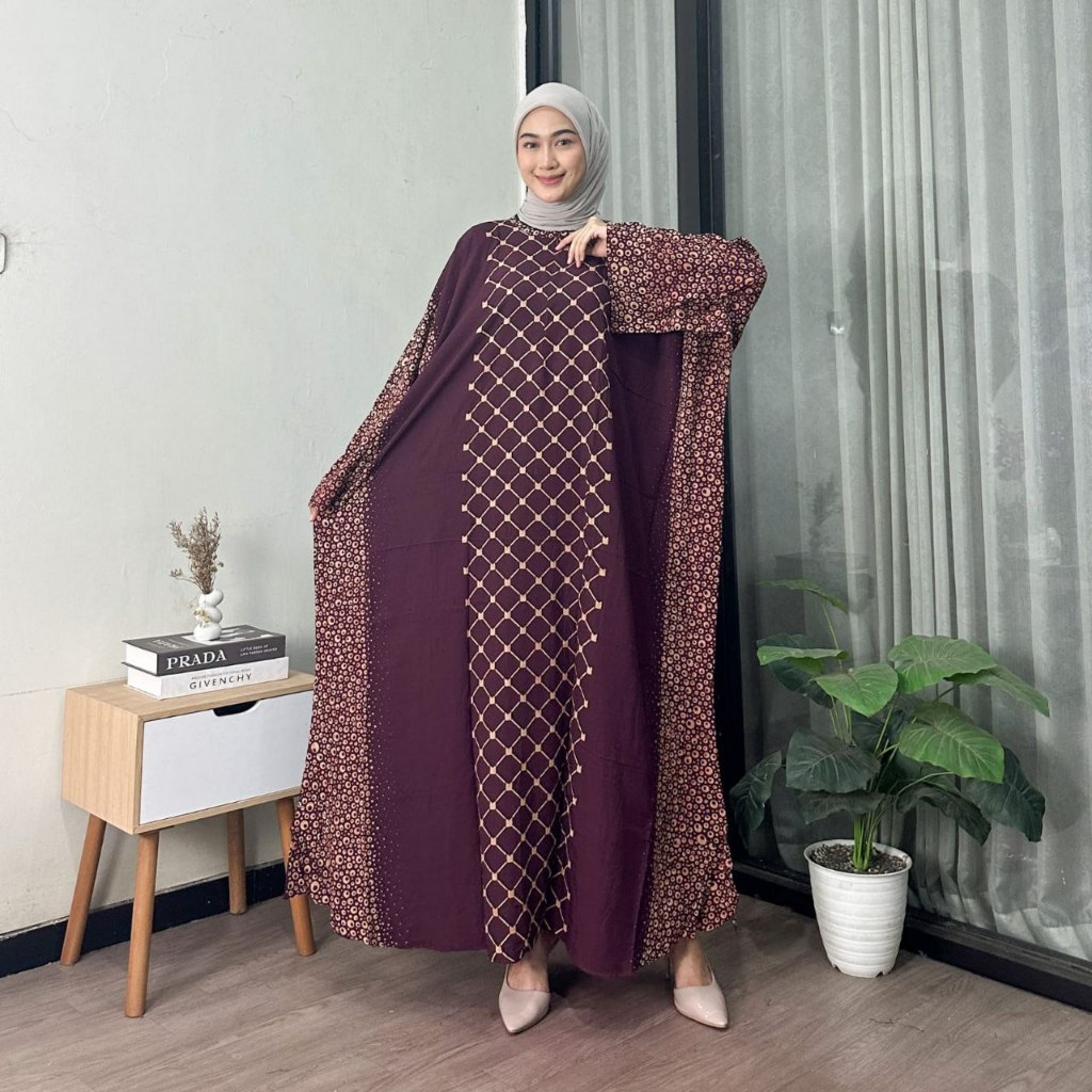 Kaftan Chana Jumbo Rayon Tebal Premium Busui Resleting Busana Muslim Grosir
