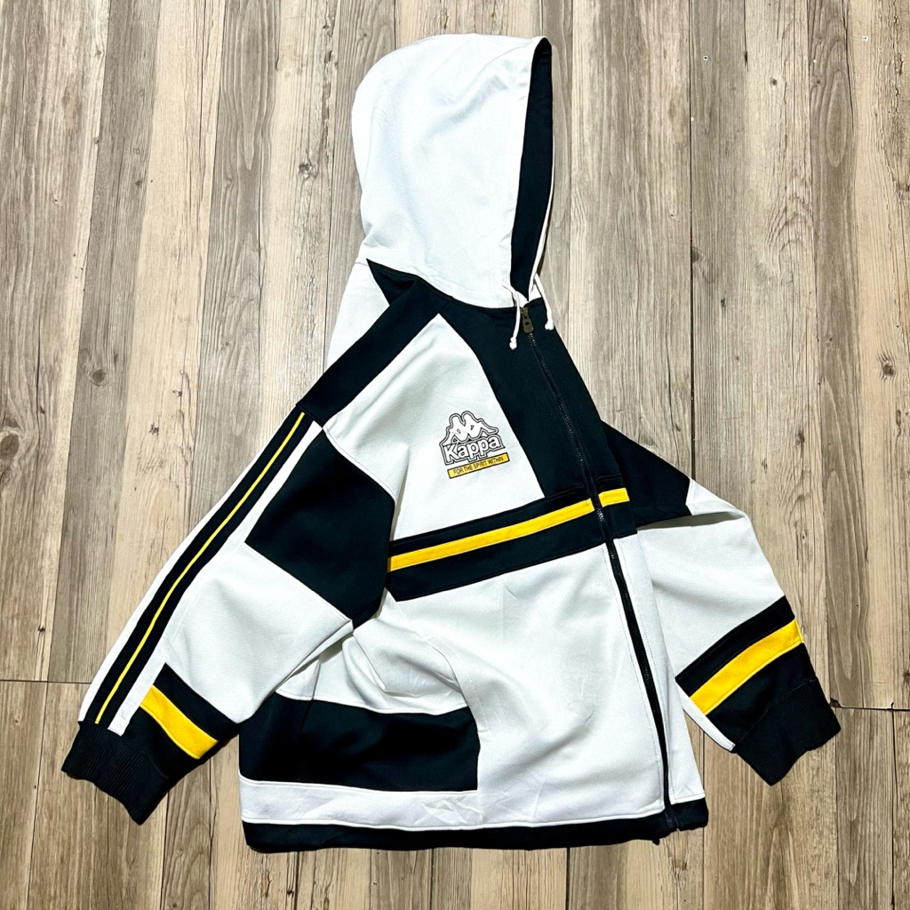 Kappa Tracktop Jacket Blokecore Hooded White/Black/Yellow Original