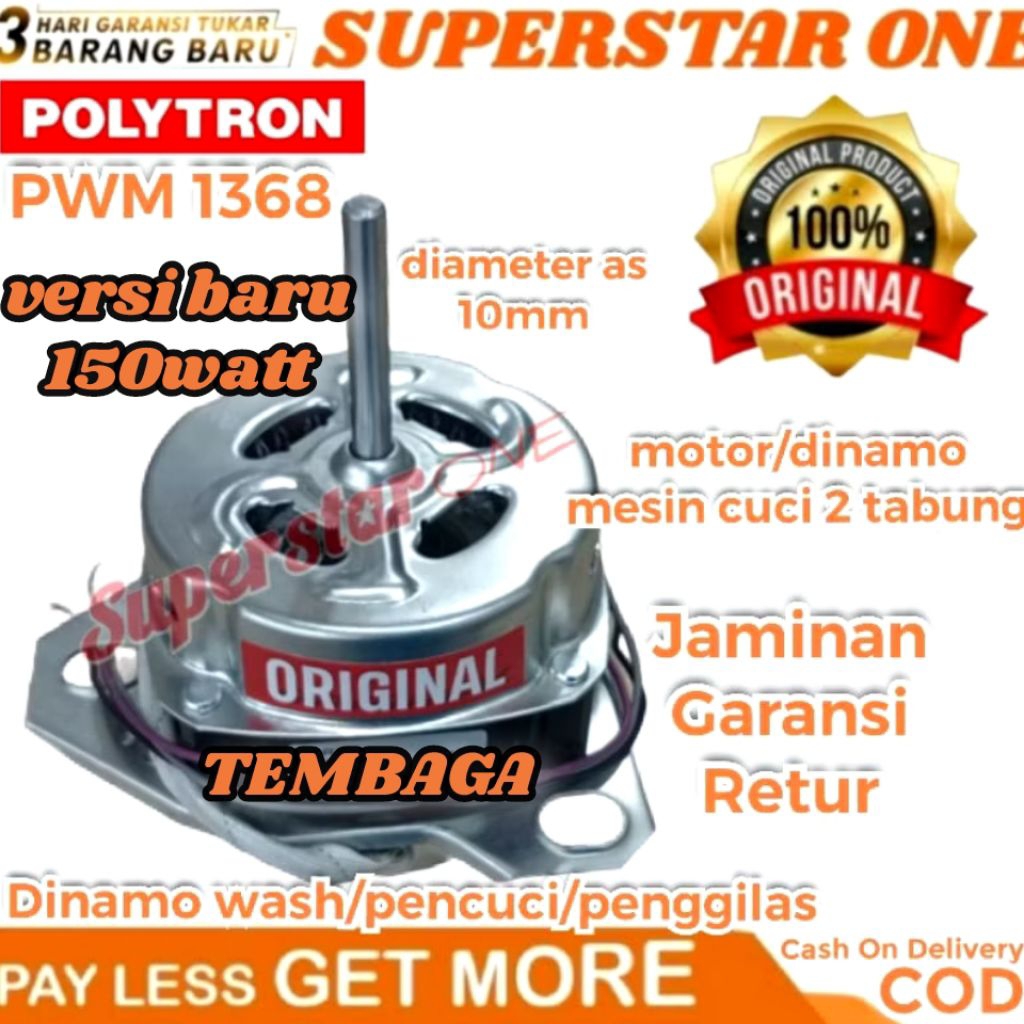 dinamo pencuci versi baru PWM 1368 mesin cuci polytron