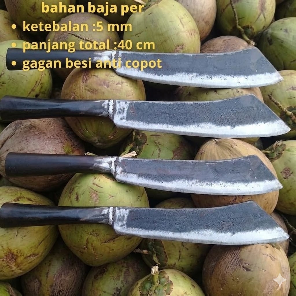 Pisau Cacah Daging dan Tulang Sapi, Tebal 8 mm Lebar 9 cm