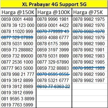Nomor Cantik XL 4G Support 5G 300K Nomer Kartu Perdana Prabayar no Seri Ulang Tahun Lahir / 8989 / 5