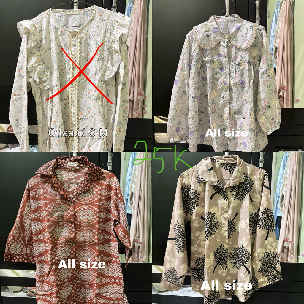 PRELOVED BAJU BAJU KEMEJA FLOWER COQUETTE BATIK REMAJA