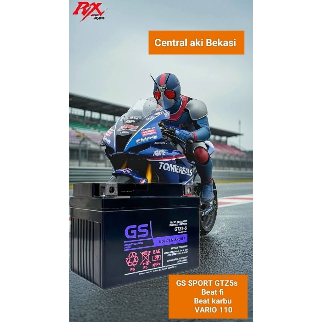 Aki GS SPORT GTZ5s Aki Beat fi beat street Vario 110 Aki kering