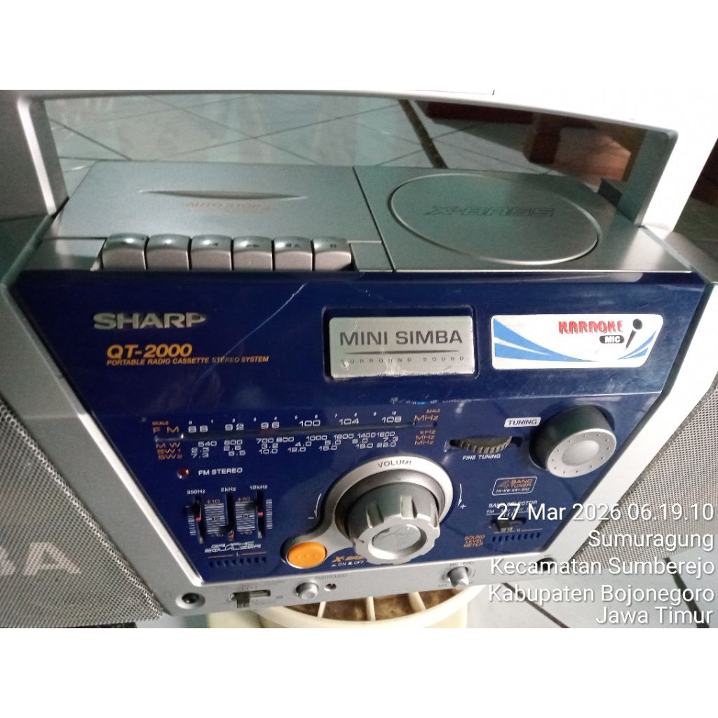 Cempo/Compo Radio tape Sharp simba QT-2000L ORI second jadul  Normal