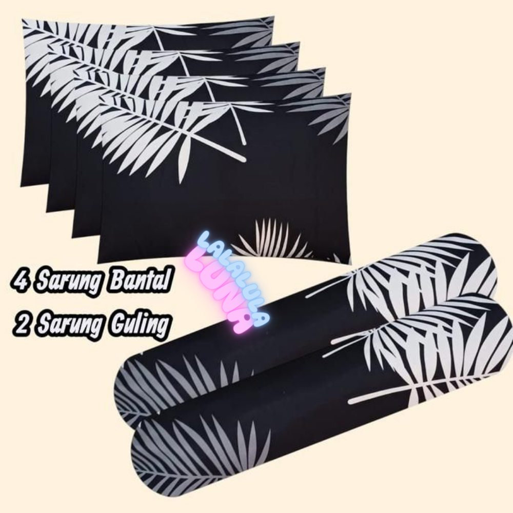 Sarung bantal dan guling tidur katun kapuk motif pohon palm terbaru