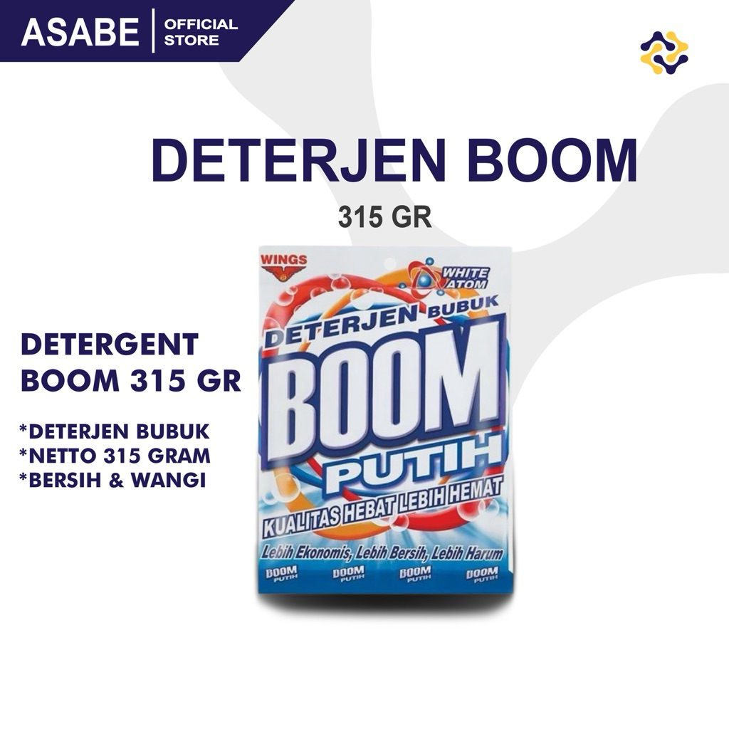 Detergent Boom 315gr | Deterjen Boom 315 gr | Sabun Cuci Pakaian Boom | Deterjen Bubuk