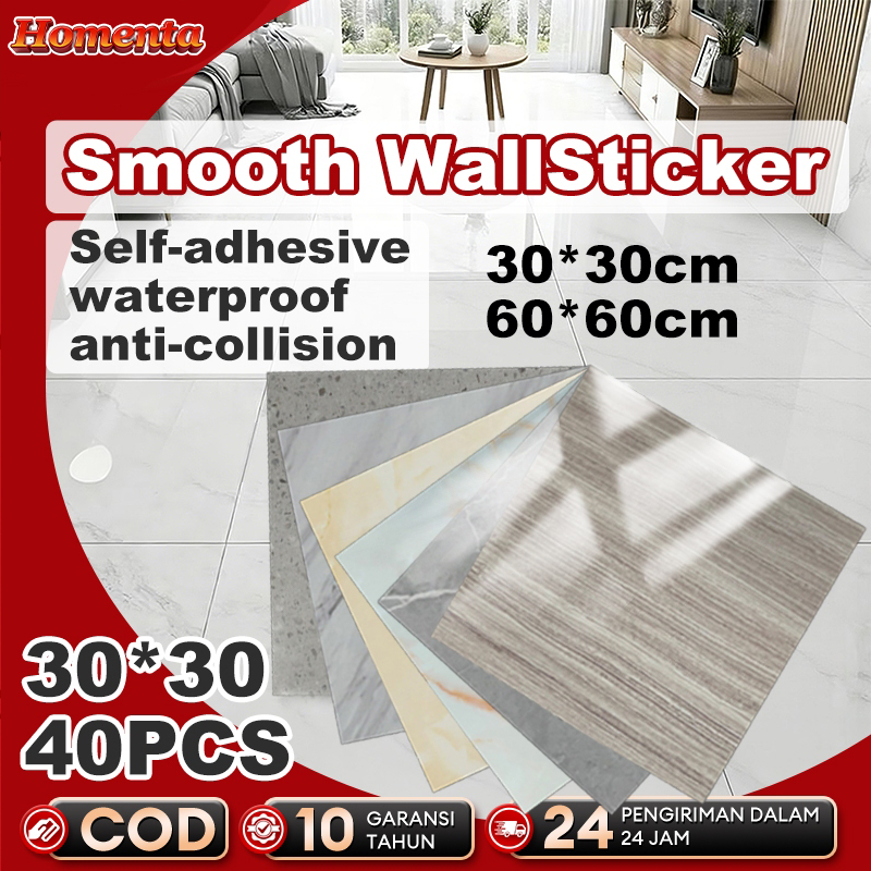 Homenta Stiker Lantai 60x60 motif marmer lantai premium Stiker vinyl lantai stiker granit lantai Unt