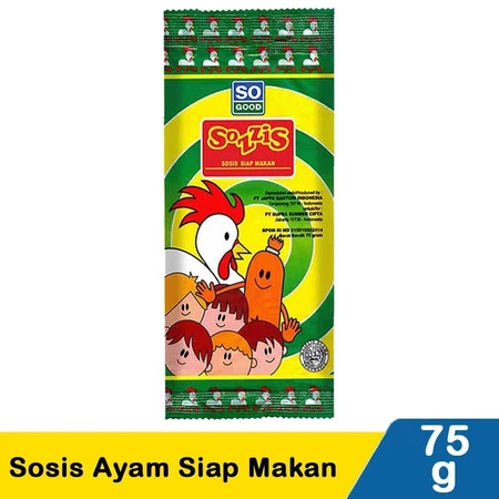Sosis So Good Sozzis Rasa Ayam Siap Makan Halal Kemasan Isi 75 Gram Makanan Instan