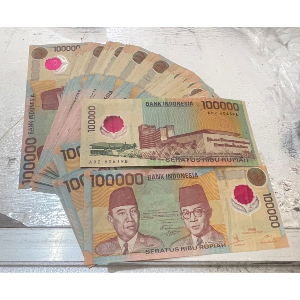 uang kuno duit lama 100rb 100,000 plastik polimer di jamin asli Indonesia