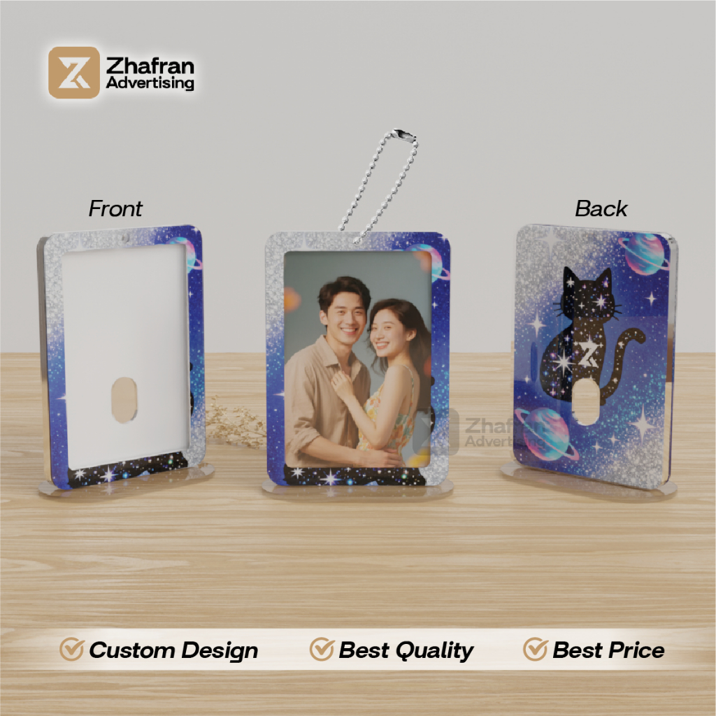 CUSTOM Photocard Holder / PC Holder Acrylic Frame 1 Sisi Transparan Grosir