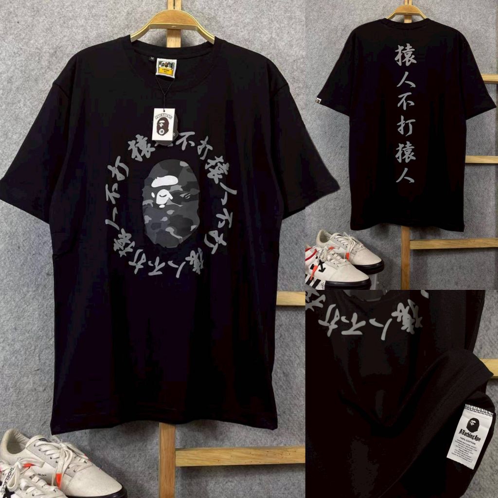 Bathing Aape T-Shirt Branded Premium Kaos Distro Lengan Pendek 100% Cotton Combed 30S Original Quali