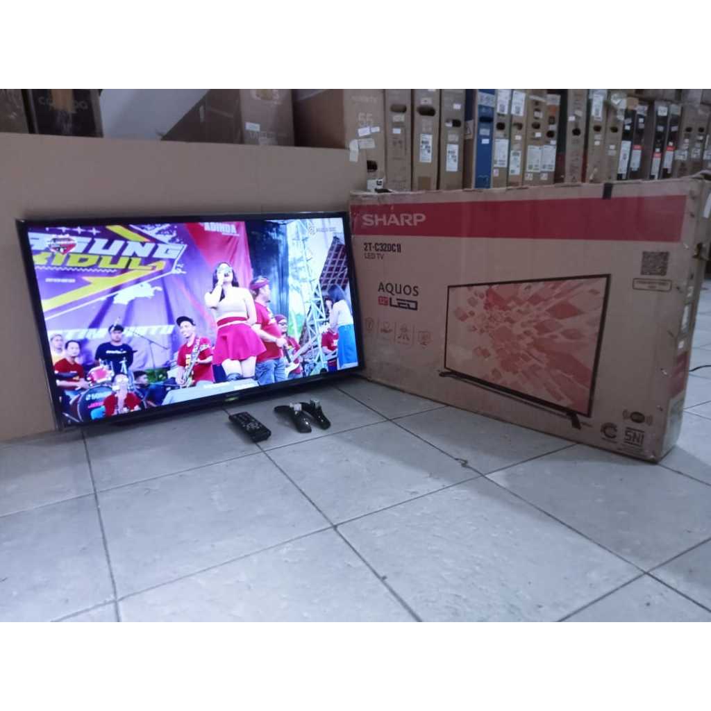 TV LED SHARP 32IN HD DIGITAL TV KONDISI BEKAS PEMAKAIAN MASIH SEGEL 6586F