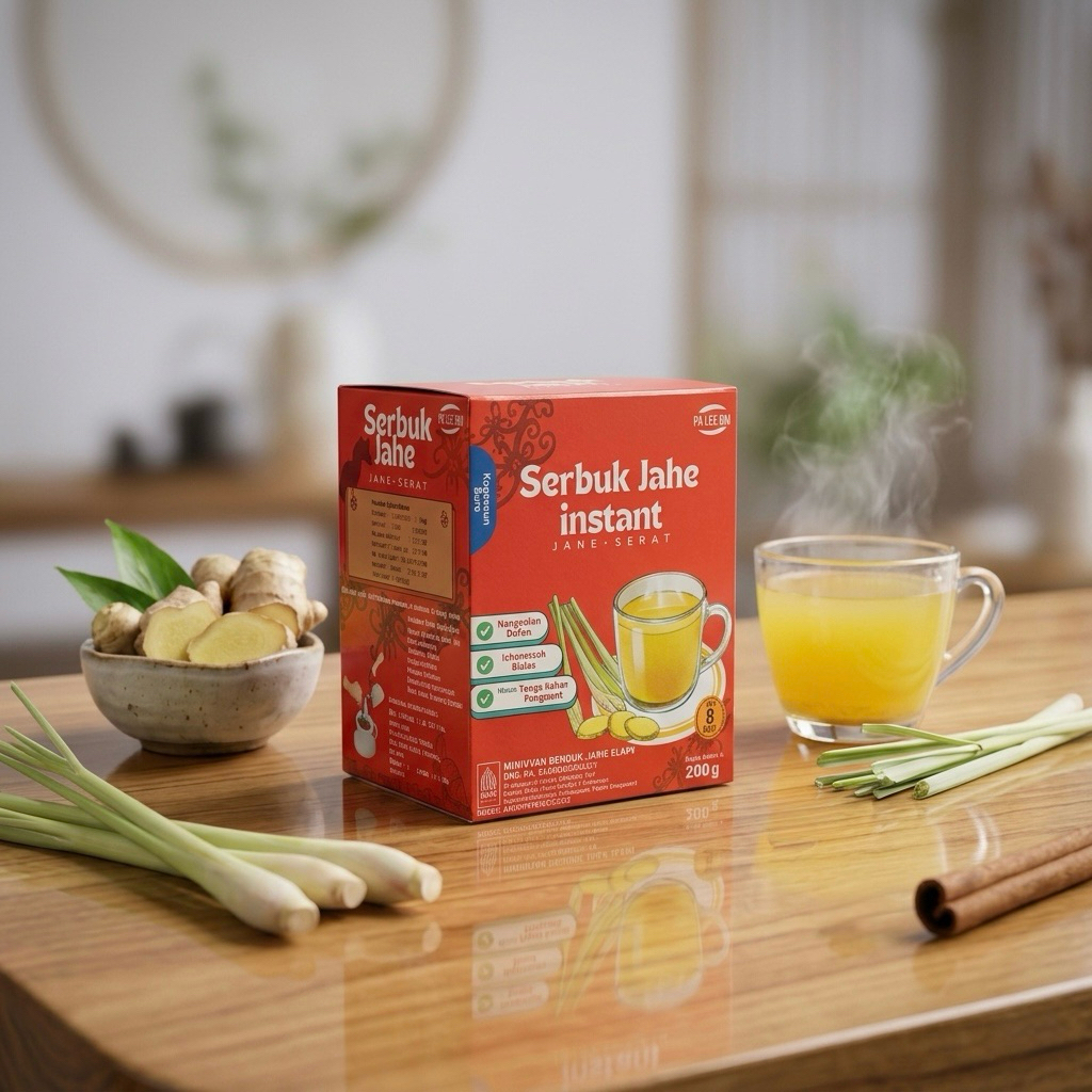 Serbuk Jahe Merah Instant Plus Serai PA LEE DJI 200g - Minuman Herbal Alami Tanpa Pengawet - Jahe Se