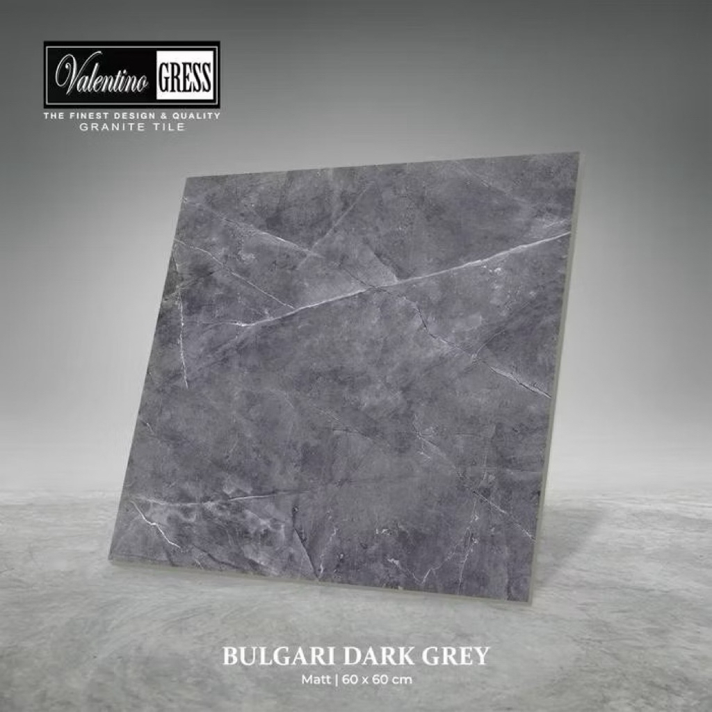 Granit 60x60 Valentino Gress | Bulgari Dark Grey | Matt