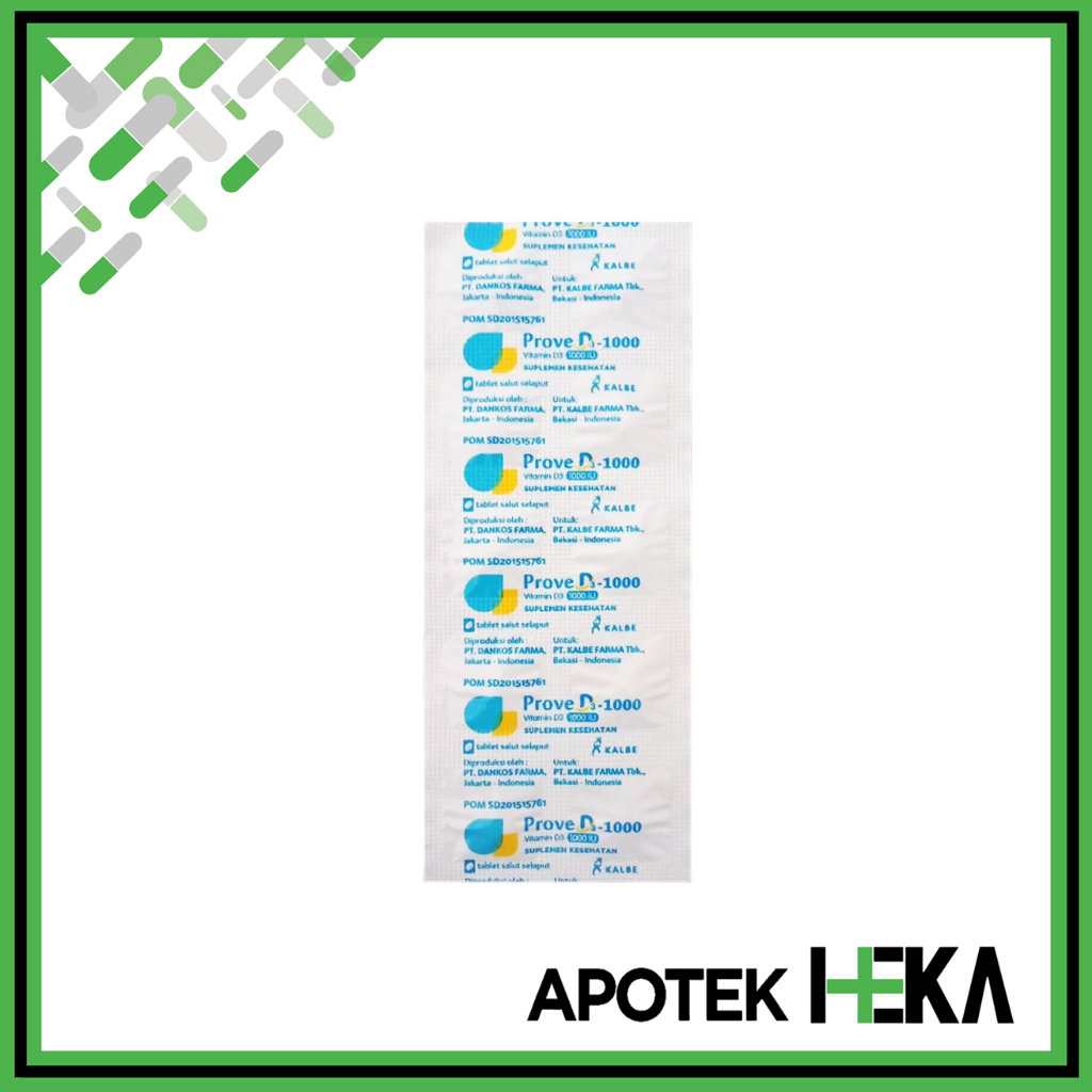 Prove D3 1000 IU Kalbe - Vitamin D3 Strip 10 Tablet (BANDUNG)