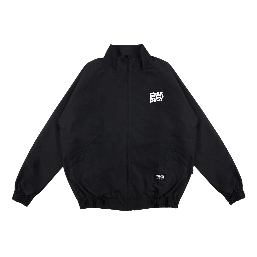 Troy Company Jacket Tracktop Full Black Stay Busy TC - Jaket Tracktop Full Hitam JTT 3578