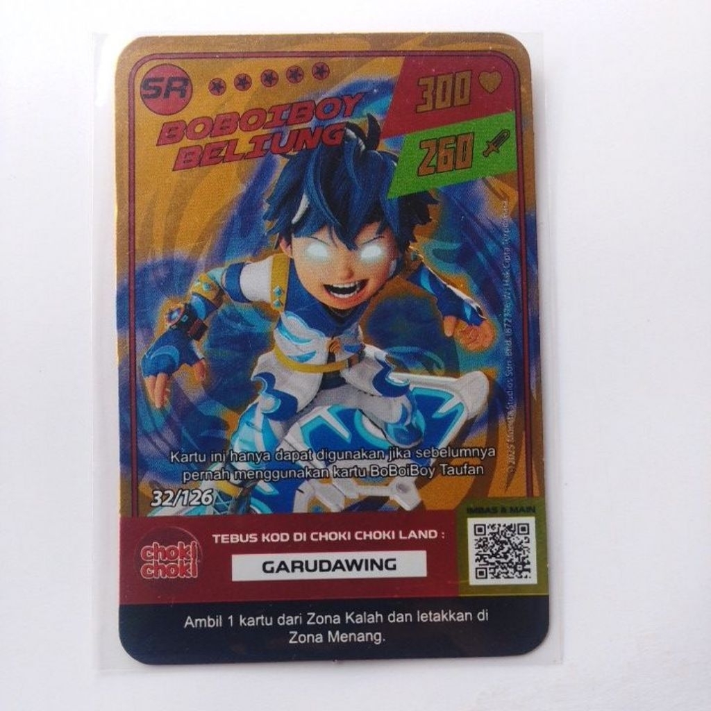 Kartu Boboiboy Beliung SR Choki-Choki