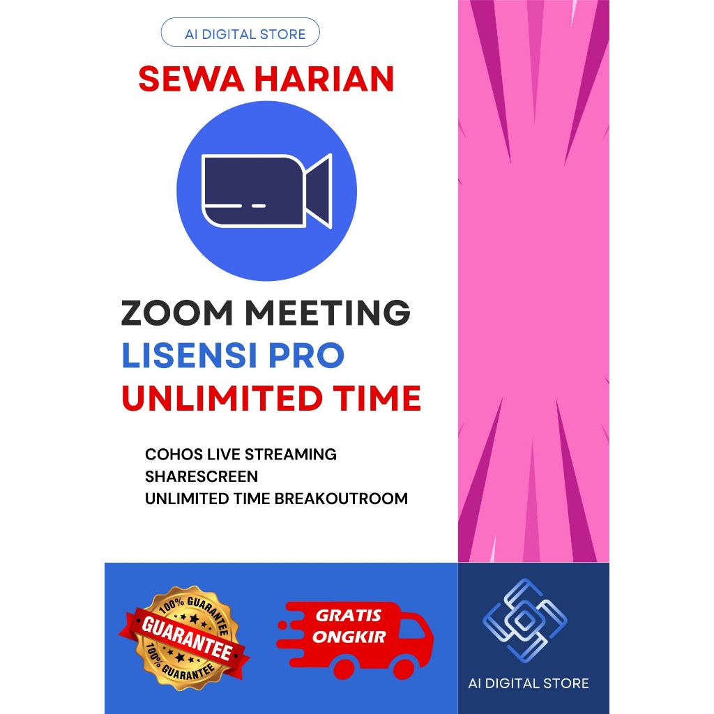ZOOM MEETING Premium 1 Hari 100 300 500 1000 Peserta