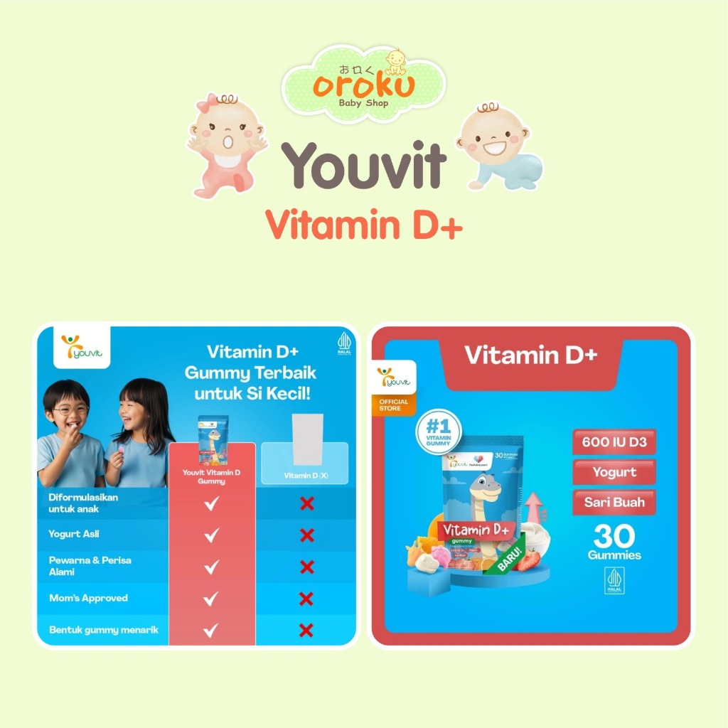 YOUVIT VITAMIN D+ GUMMY 30 HARI / VITAMIN GUMMY ANAK