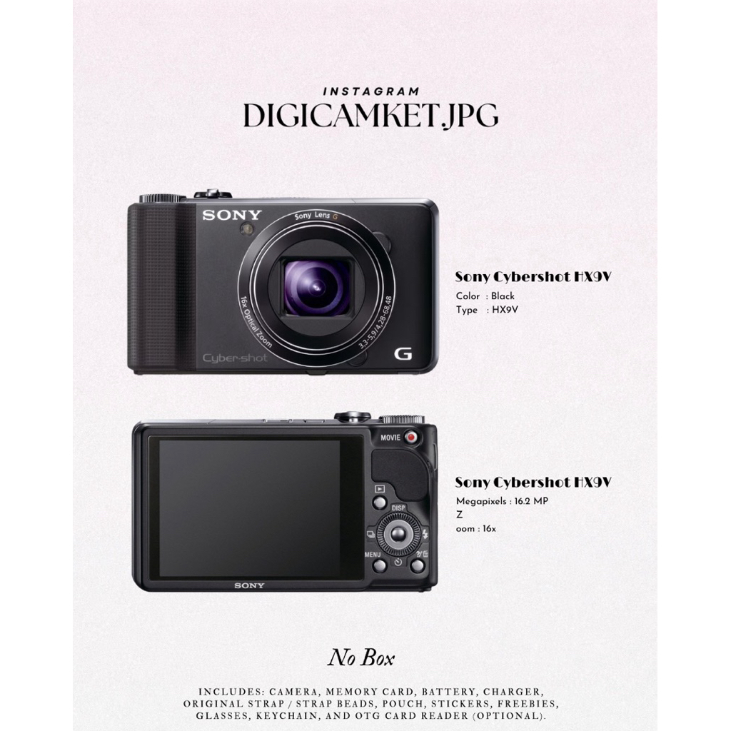 digicam Sony Cybershot HX9V Black kamera digital