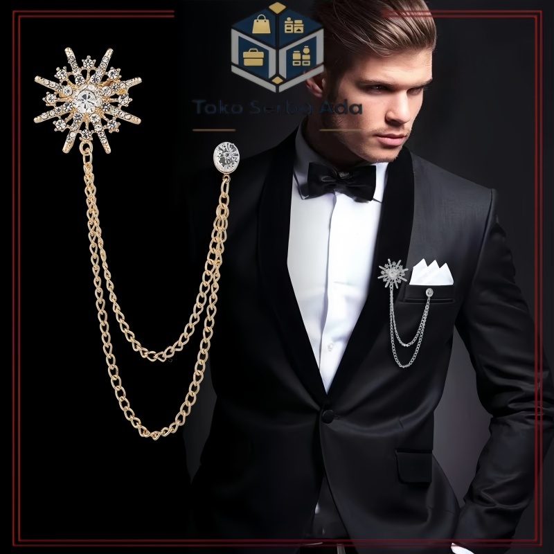 Bros Pin Rantai Jas Rumbai Bulan Bintang / Bros Jurai Jas Pin /Butang / Bros Kebaya Janggan / Bros P