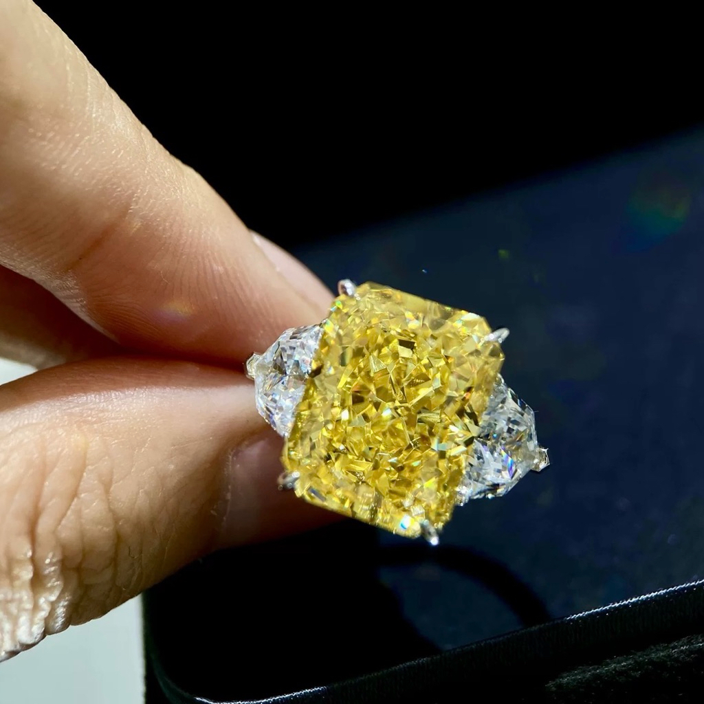 [ 5~15ct Lolos FULL Tes /D/VVS1 / Modified Brilliant  Alami Permata Natural Emas Asli 18K/24K Gold P