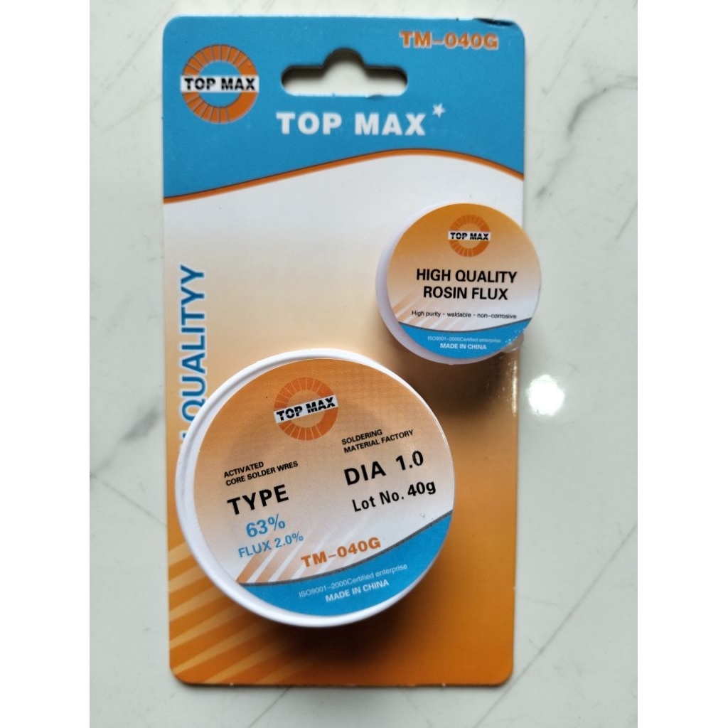 TOPMAX Timah Solder 0,8mm 60/40 Timah Solder Pasta 2 in 1 TOPMAX