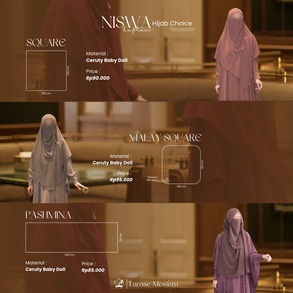 Larose moslem - hijab ceruty premium
