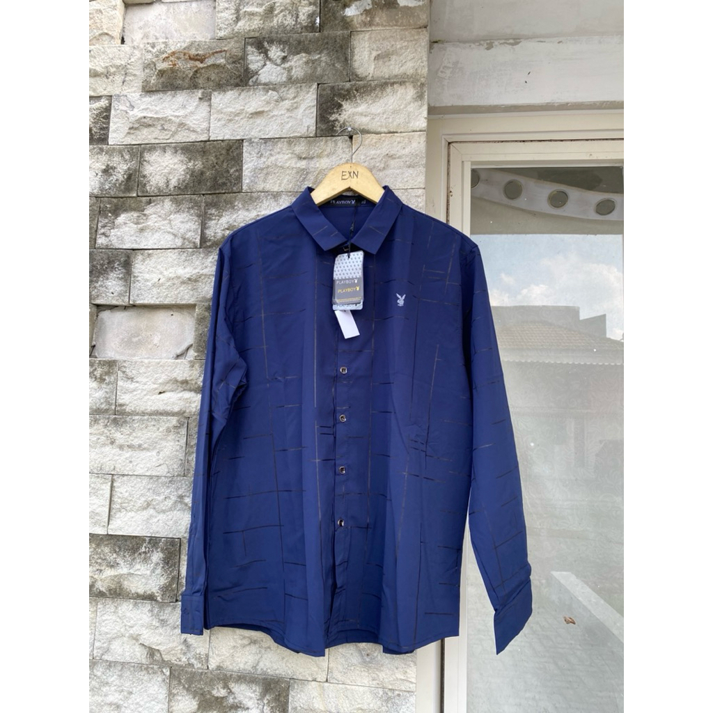 Playboy kemeja BNWT motif garis/Kemeja Pria murah