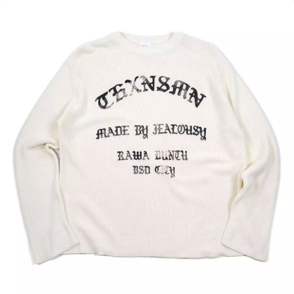 Sweater Levine Cream Distressed Thanksinsomnia Size L