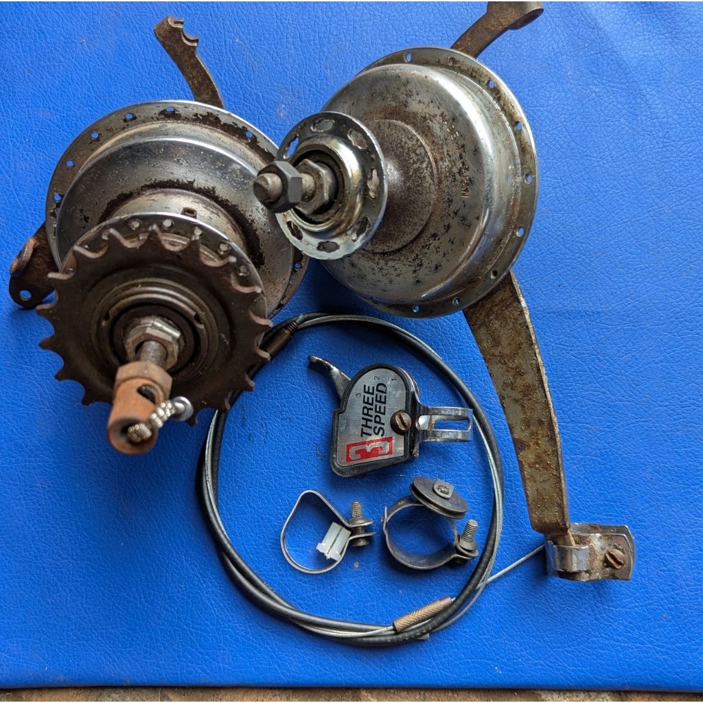 hub tromol internal gir sturmey archer versneleng 3 speed depan belakang H 32-40 set lengkap sepeda 