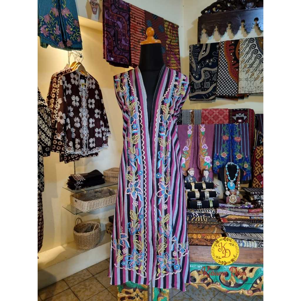 Kain Lurik Bordir Warna Pink