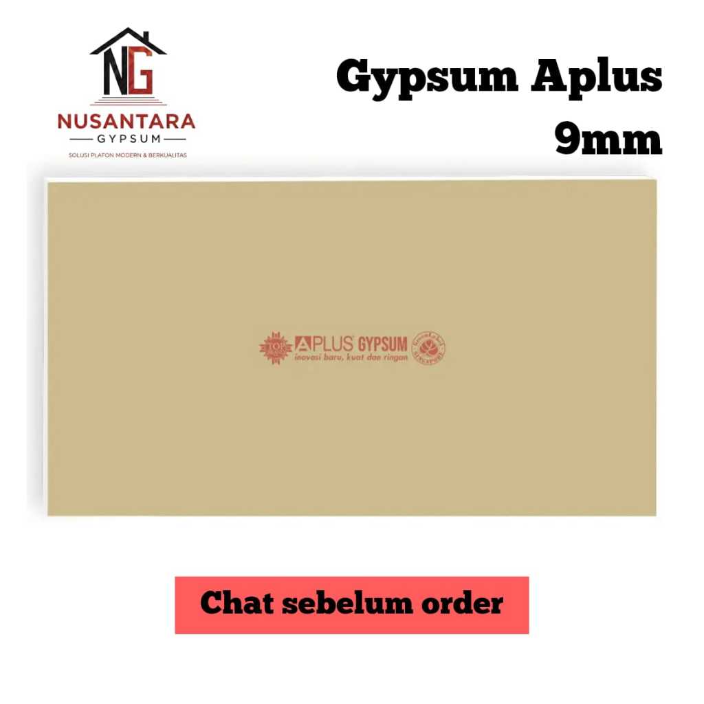 Gypsum Aplus 9mm / Papan gipsum Aplus / Gipsum Aplus 9mm