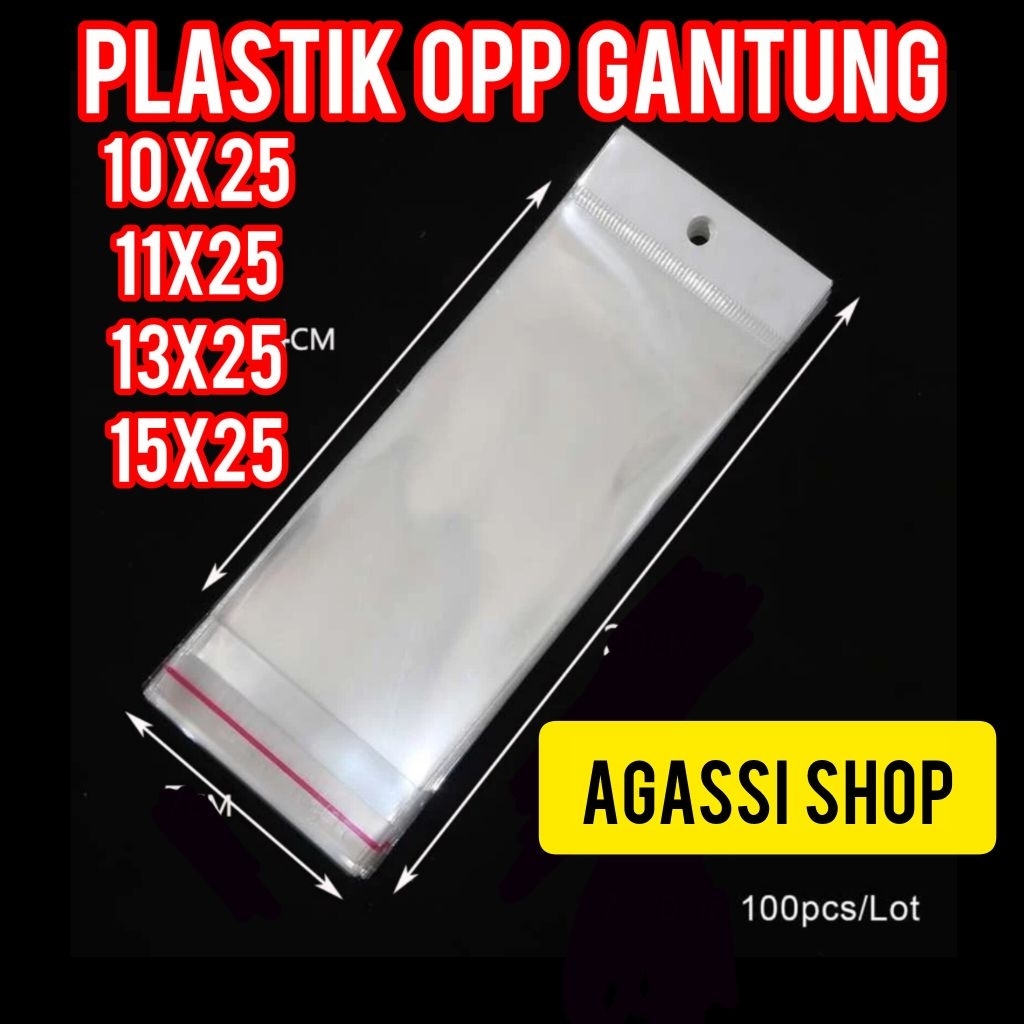 Plastik Opp Gantung 10x25 11x25 13x25 15x25 - Plastik Opp Lubang 10 x 25 / 11 x 25 / 13 x 25 / 15 x 