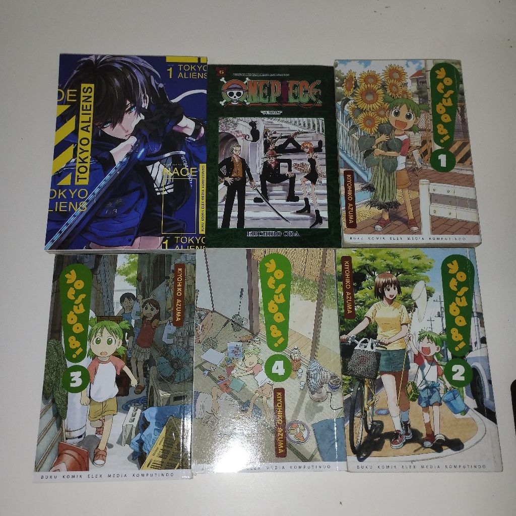 [PRELOVED | READ DESC] manga komik yotsuba& terbita ulang volume 1, 2, 3, 4, one piece cetak ulang v
