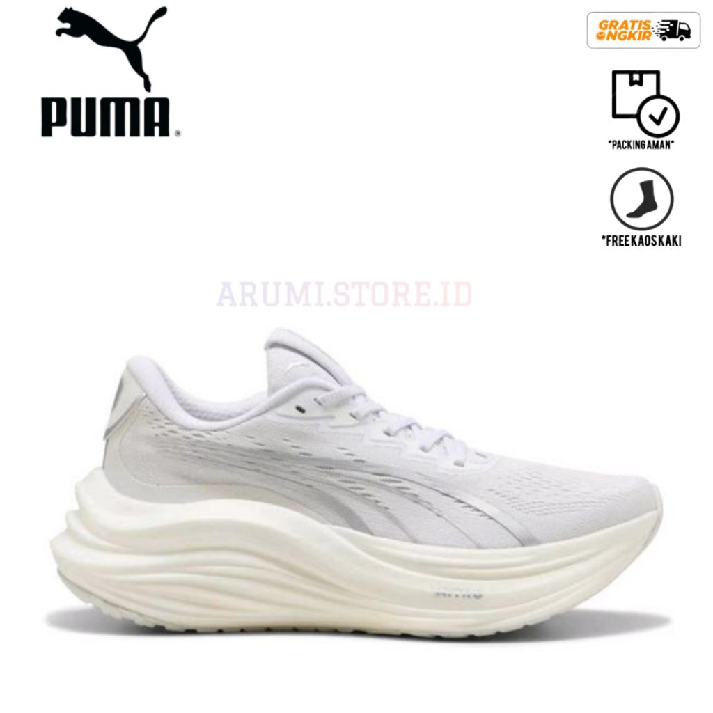 SEPATU LARI PUMA MAGMAX NITRO WHITE/SILVER