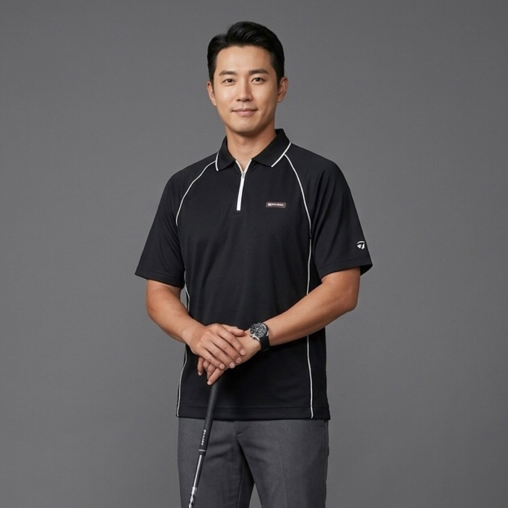 Polo Golf Pria TAYLORMADE GOLF 110 Black Second Preloved