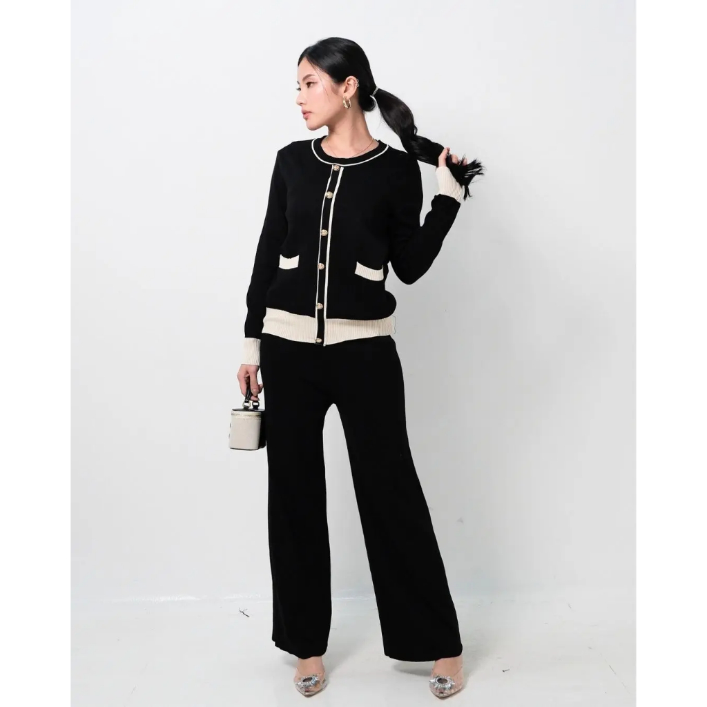 DAYS Alila Set (Top & Pants) / Korean Long Sleeve Set (Kemeja + Celana) / Setelan Wanita Lengan Panj