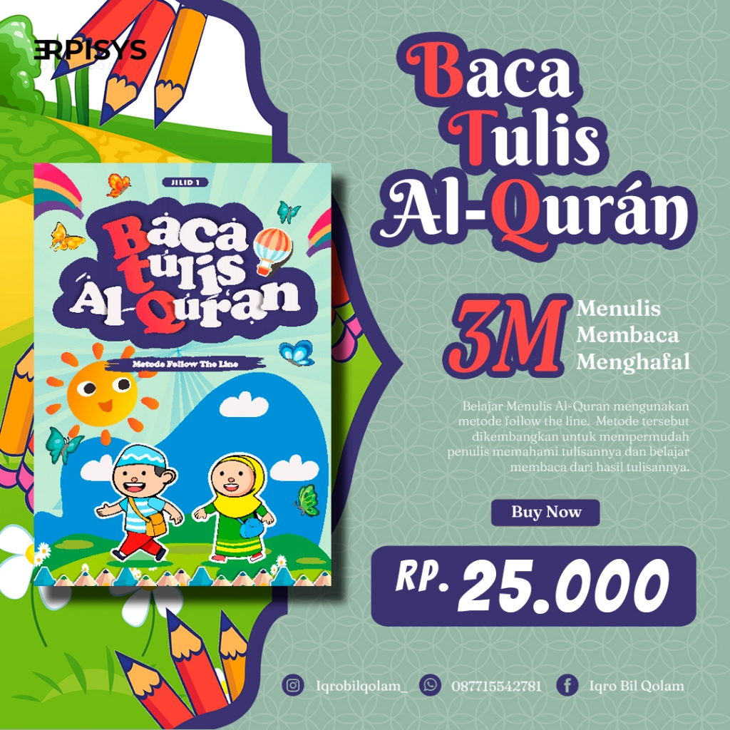 Iqro Tulis Follow The Line – Buku Latihan Menulis Huruf Hijaiyah untuk Anak & Pemula